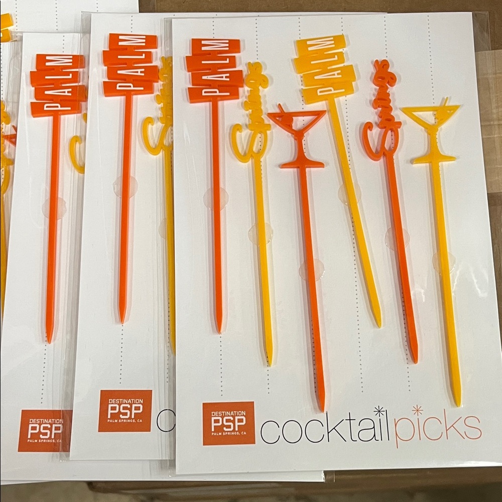 Palm Springs Cocktail Picks - Orange and Yellow